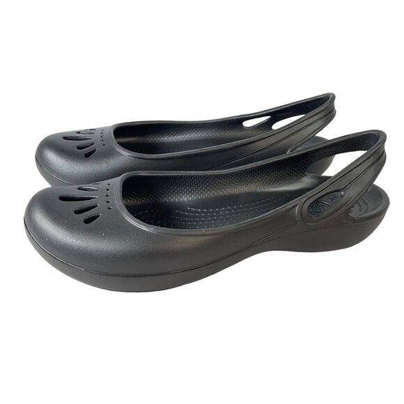 Crocs Shoes Womens SIZE 6 Taylor Slingback Black Slip On Casual Closed Toe - Picture 8 of 9